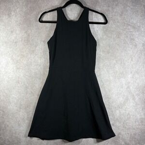 Athleta Conscious Dress Womens Small Petite Black Dress Fit Flare Pockets Active